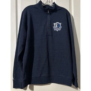 Antigua NBA Dallas Mavericks Tribute Navy 1/4 Zip Men's Large Pullover